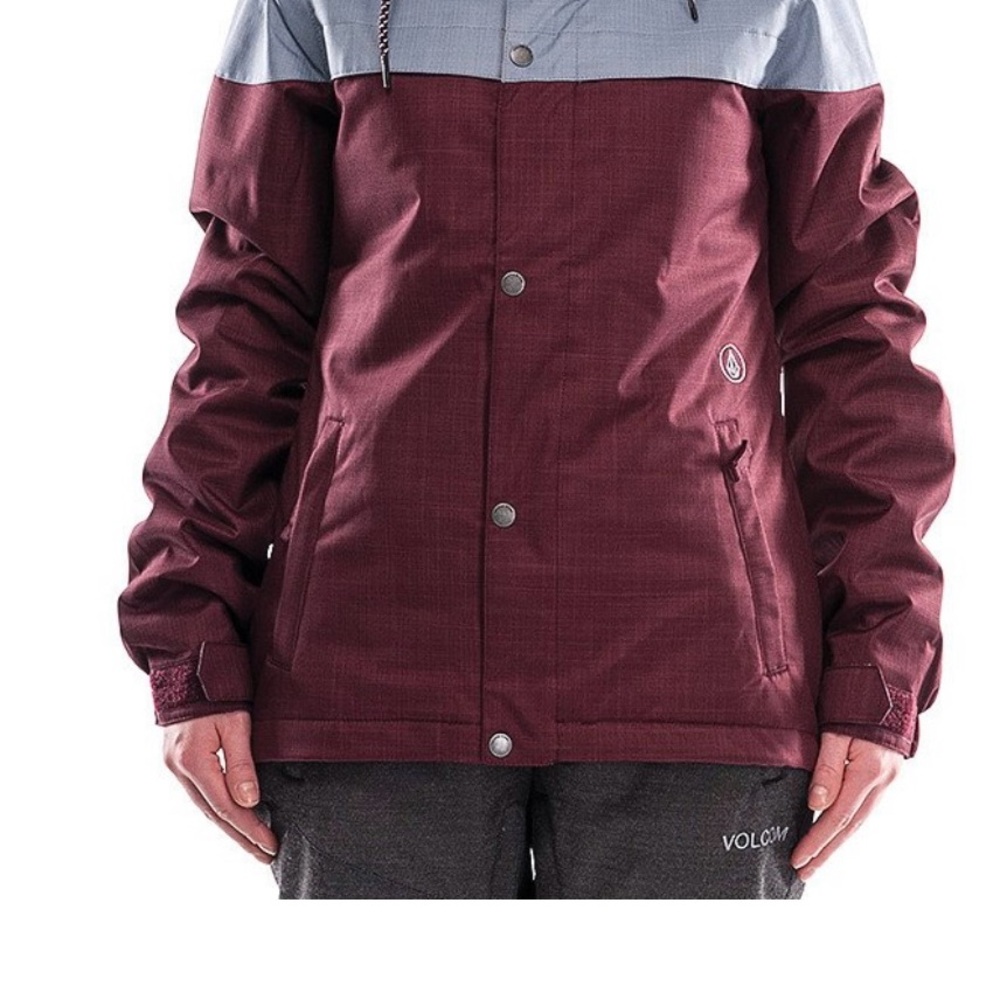 Volcom Burgandy and Gray Ski Jacket